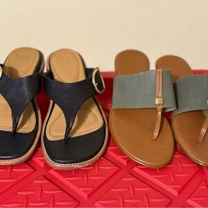 Soft Black and Green Women's Sandals